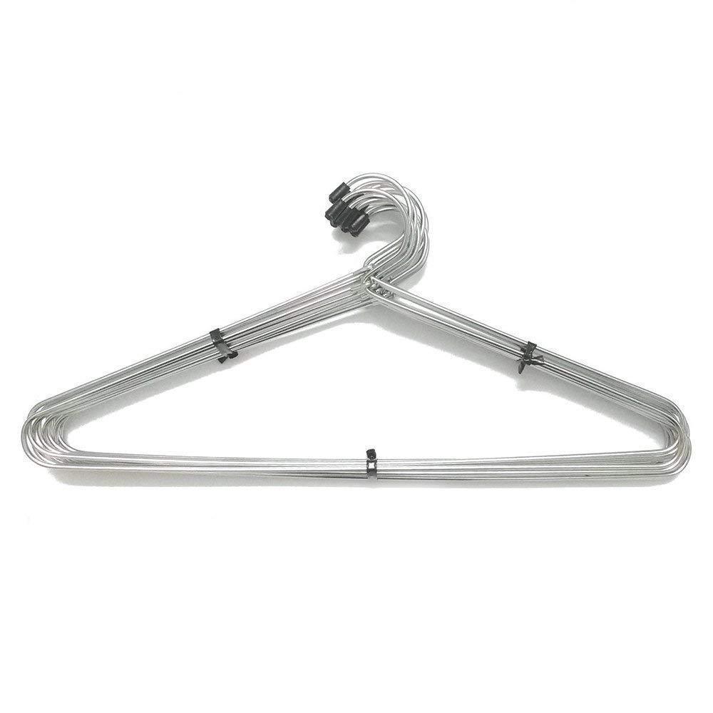 Heavy-duty stainless steel hangers for sturdy clothing support. Heavy-duty stainless steel hangers for sturdy clothing support.